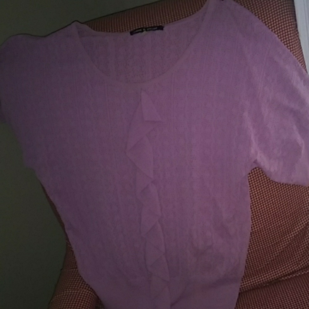 Cable & Gauge pique knit stretch top Dolman sleeve